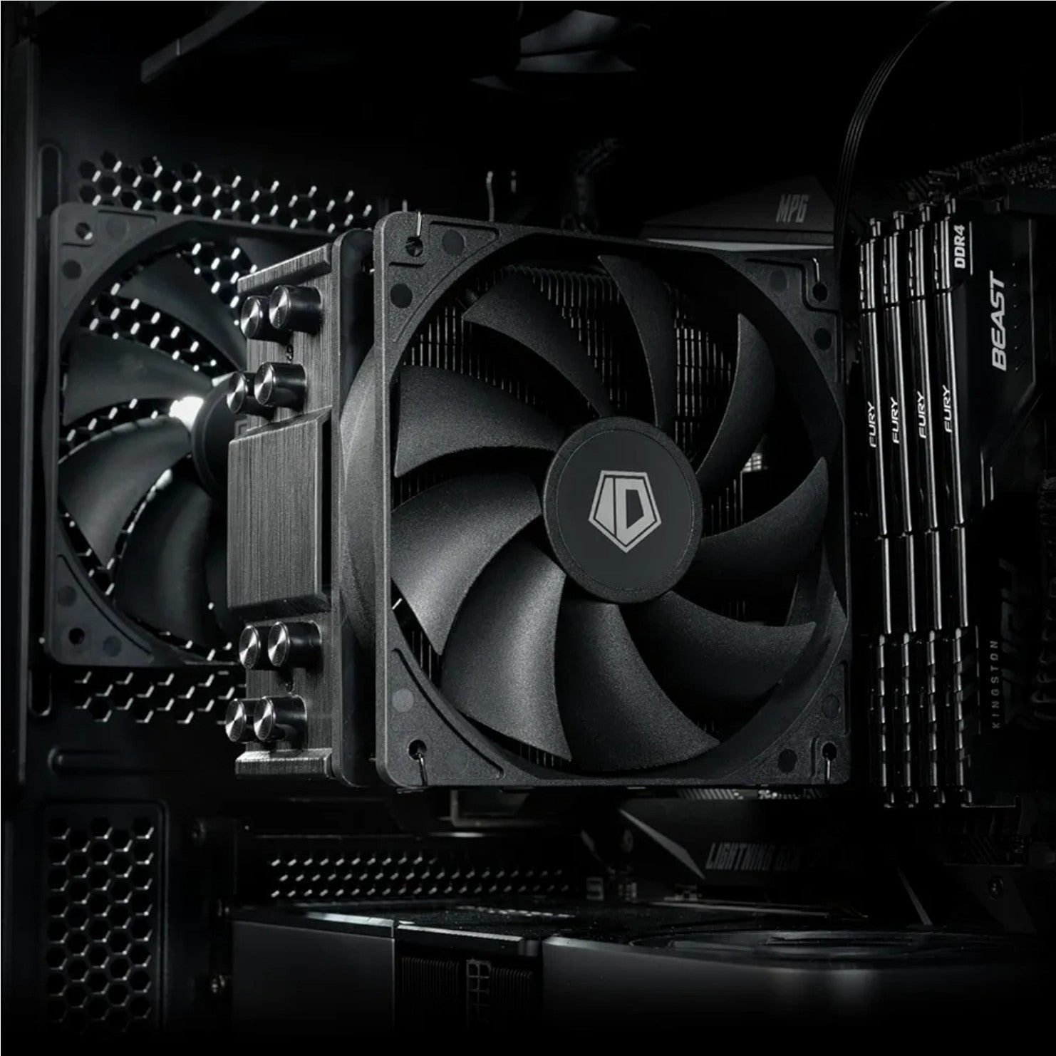 ID-COOLING SE-214-XT Black CPU Cooler All-black Layout, 4 BLACK