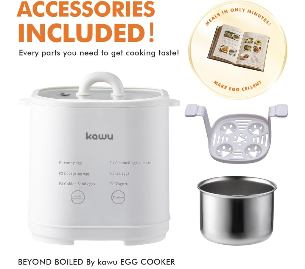 Rapid Egg Cooker, 6 In 1 Easy-To-Peel, Hard, Medium, Soft Boiled Eggs, Yogurt