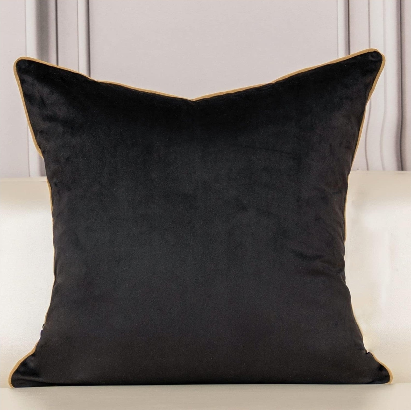 European Floral Pillow Cover 24X24 Inch, Luxury Velvet Embroidered Decorative Th