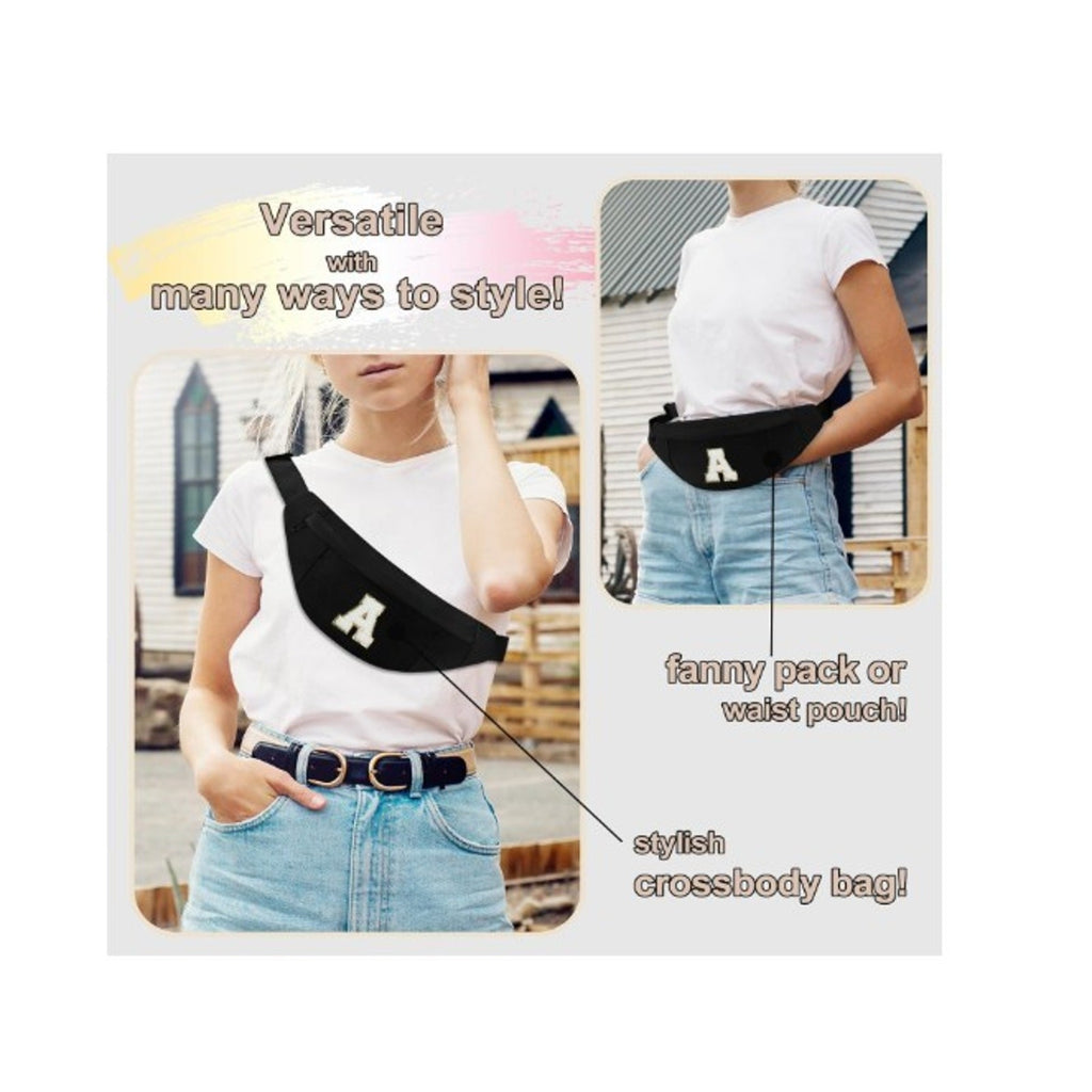Initial A Fanny Pack Stylish Crossbody Bag Waist Pack Belt Bag