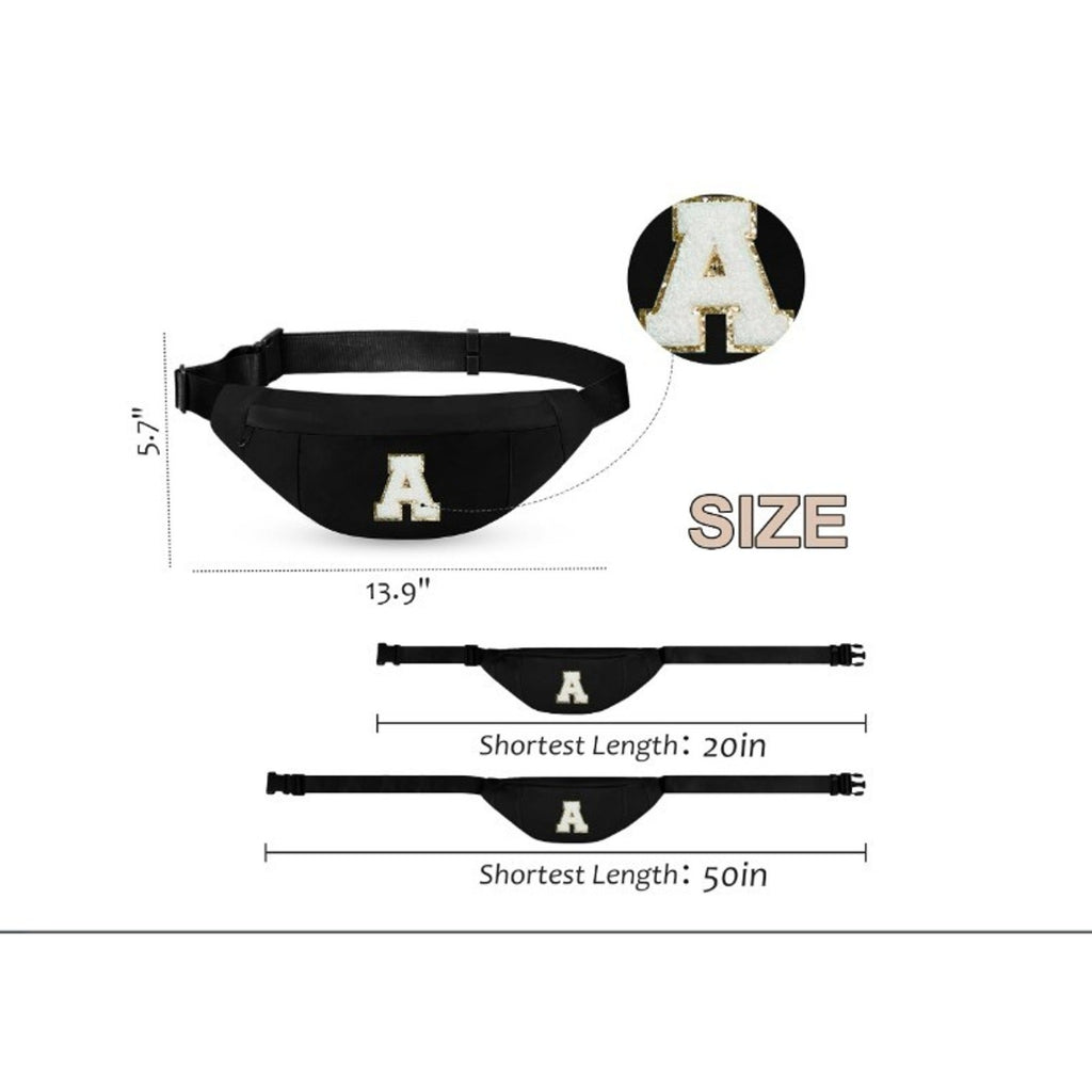 Initial A Fanny Pack Stylish Crossbody Bag Waist Pack Belt Bag