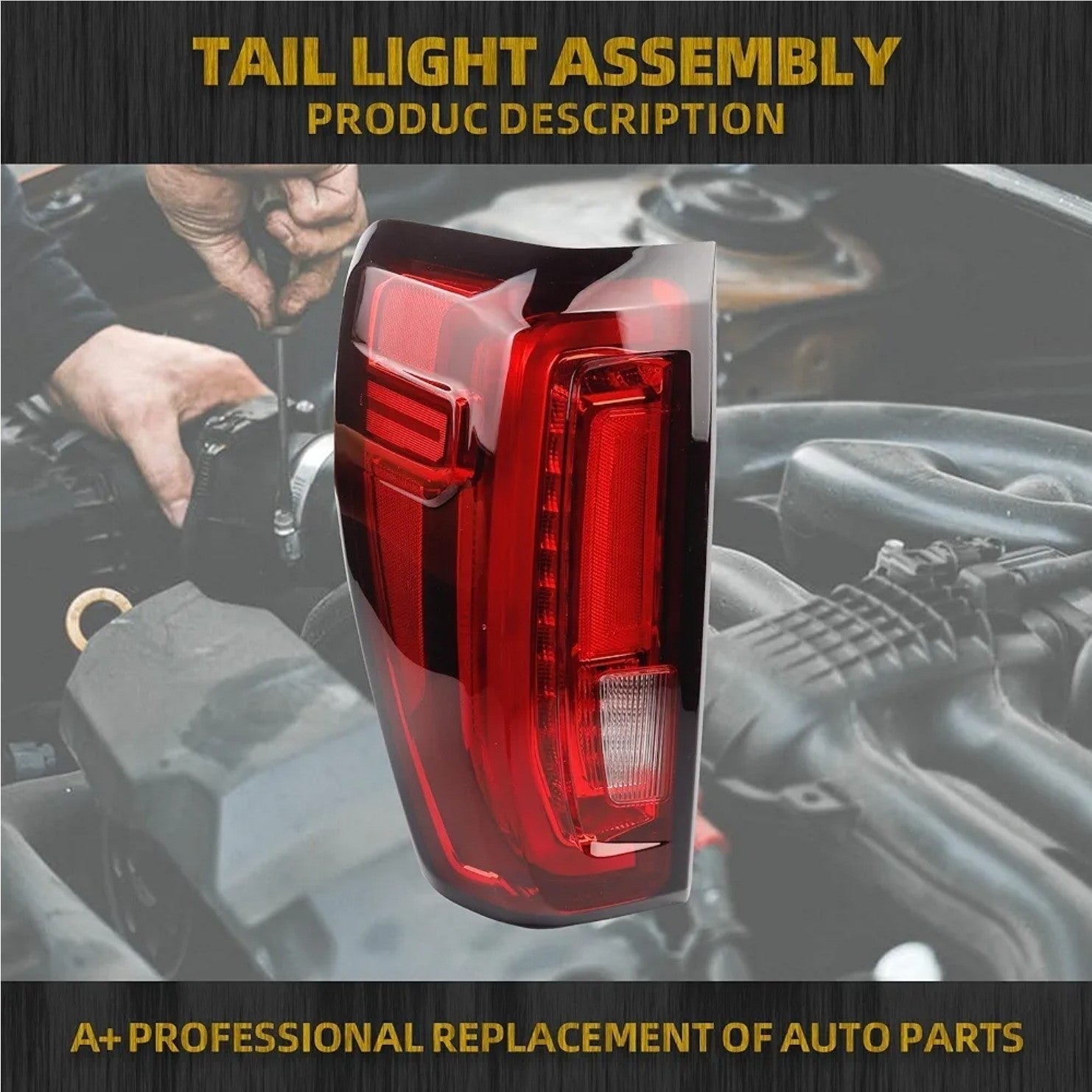 Left Driver Side Tail Light Assembly Rear Lamp LED Type for 2019-2023 GMC Sierra
