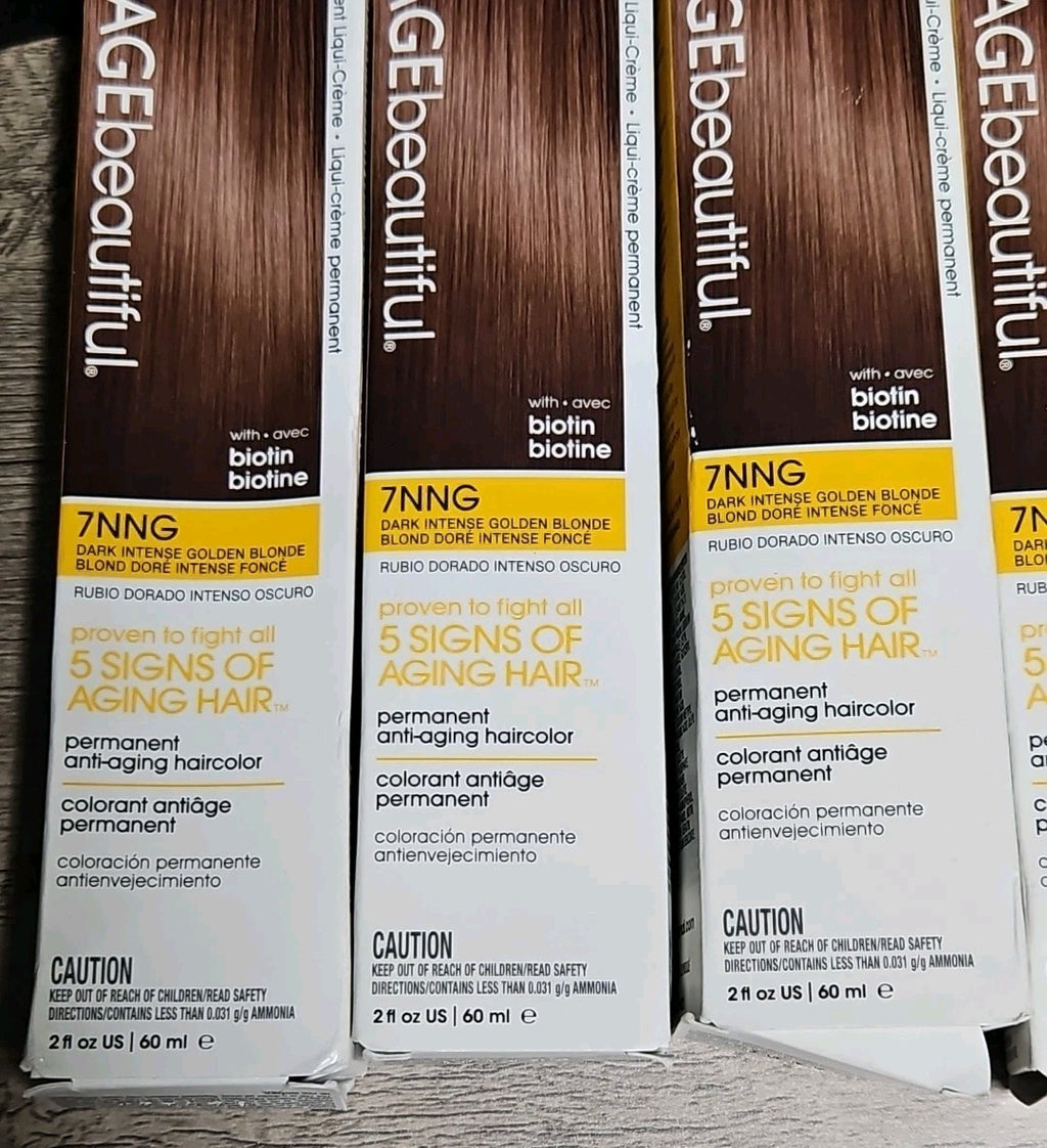 5 Pk Age Beautiful Permanent Anti-aging Haircolor Dark Intense Gldn Blonde 7NNG