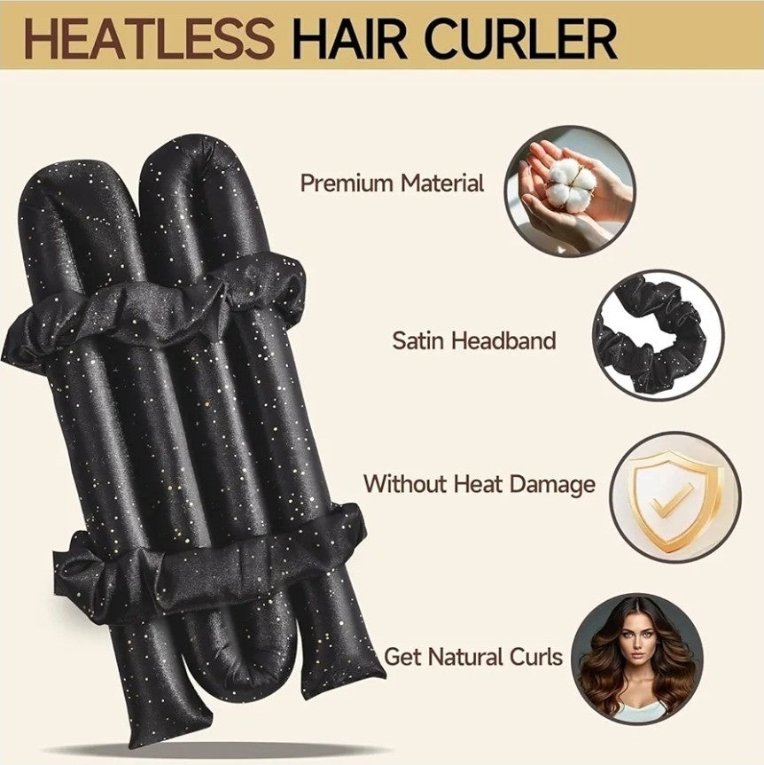 Satin Heatless Curling Set - Hair Rollers for Curls Heatless Hair Curlers & Hot