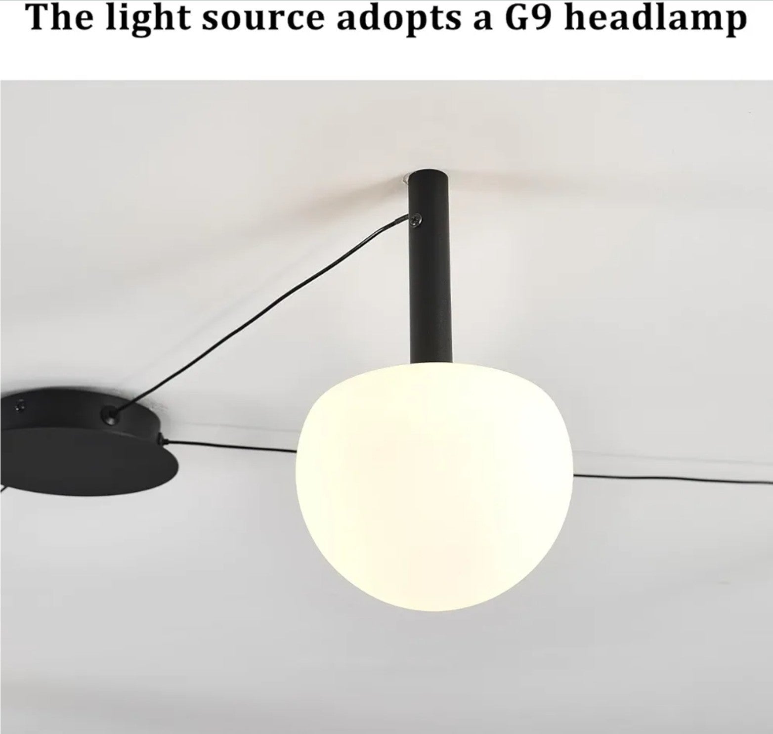 4-Light Black Glass semi Embedded Ceiling Light Suitable for Living Rooms, bedro