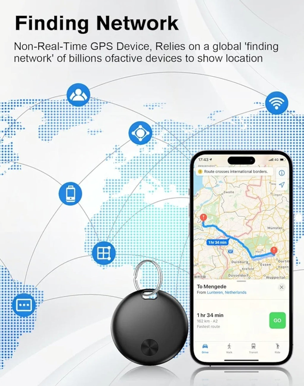 Smart Tracker Tag Item Finder 4Pack, Compatible with Apple Find My APP Ios Only