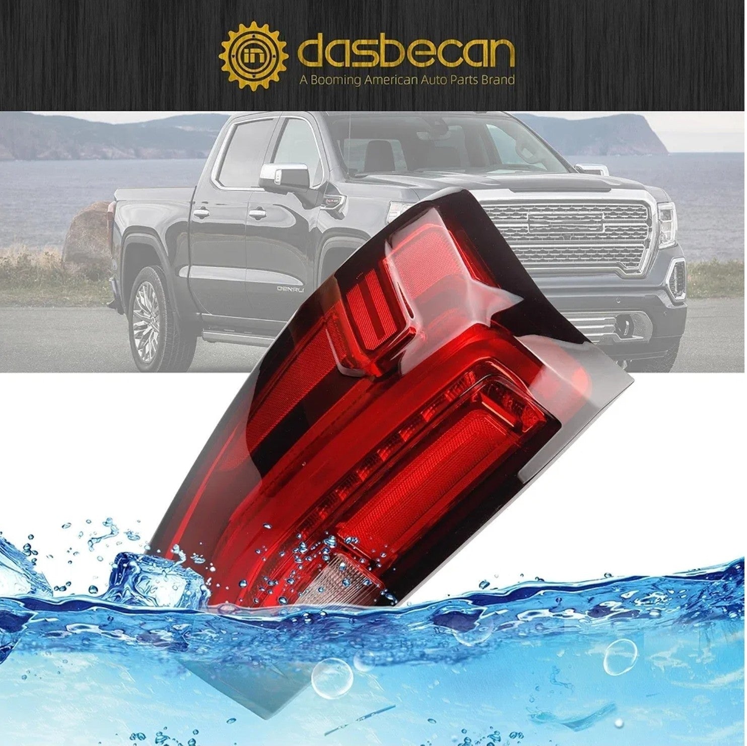 Left Driver Side Tail Light Assembly Rear Lamp LED Type for 2019-2023 GMC Sierra