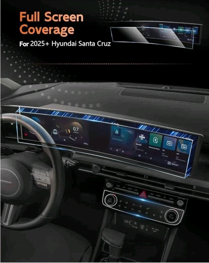 2025 2026 Hyundai Santa Cruz Screen Protector - 12.3 Inch All-in-One 9H HD Tempe