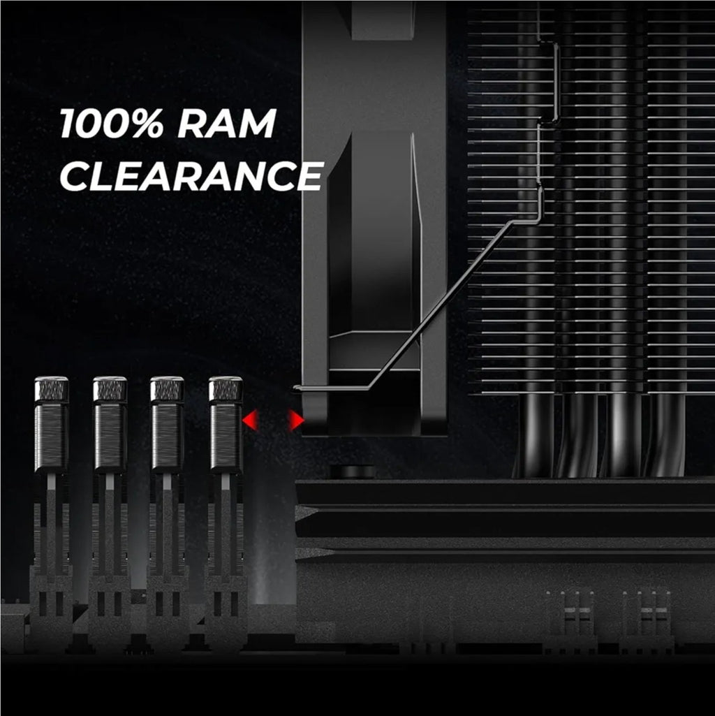 ID-COOLING SE-214-XT Black CPU Cooler All-black Layout, 4 BLACK