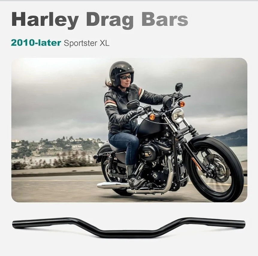 2.7" Rise 1" Clamp Drag Bars Handlebars for Harley 2010-later XL883L XL1200C XL1