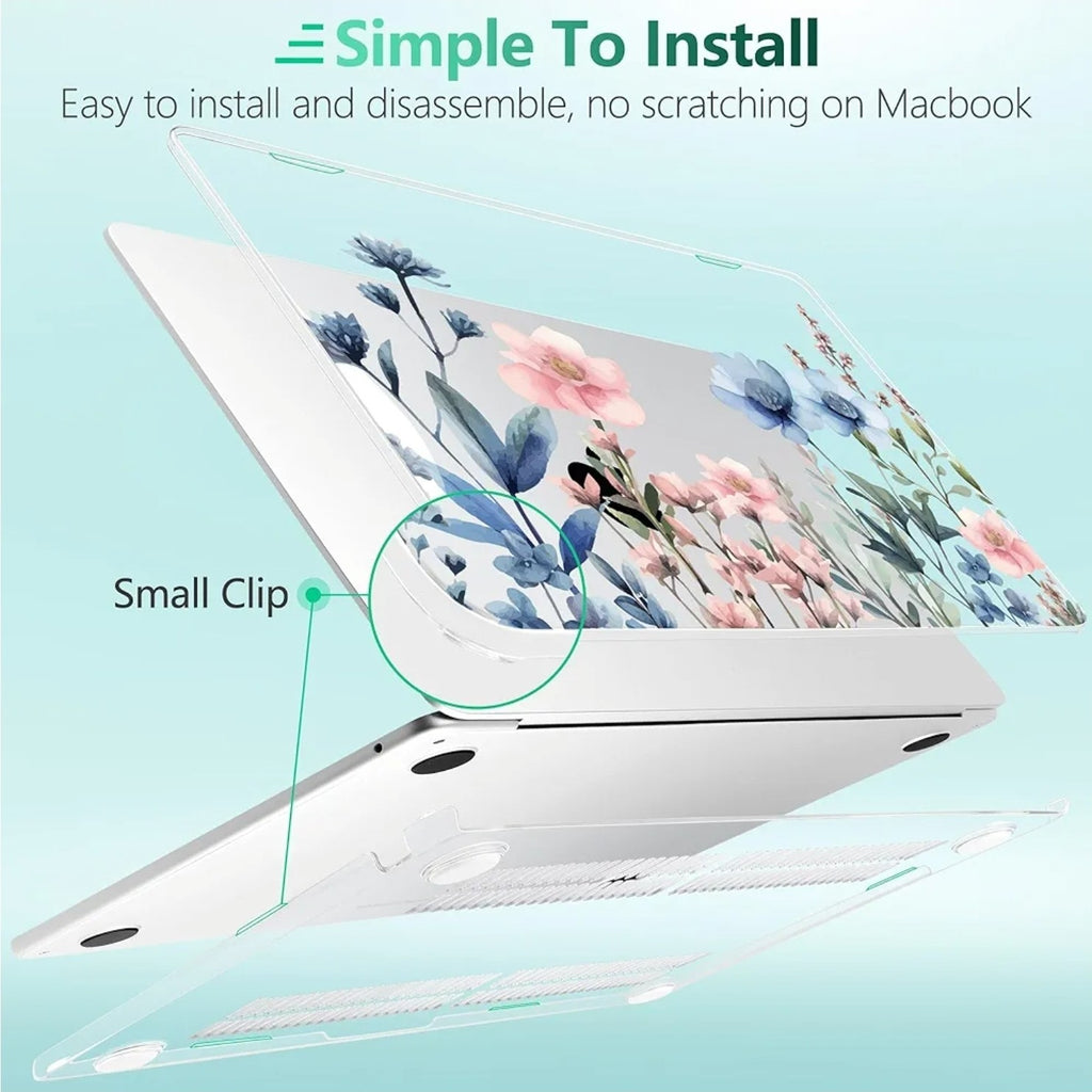 For MacBook Air 13" M2 M3 M4 M5 Crystal Hard Case +Keyboard & Trackpad Protector
