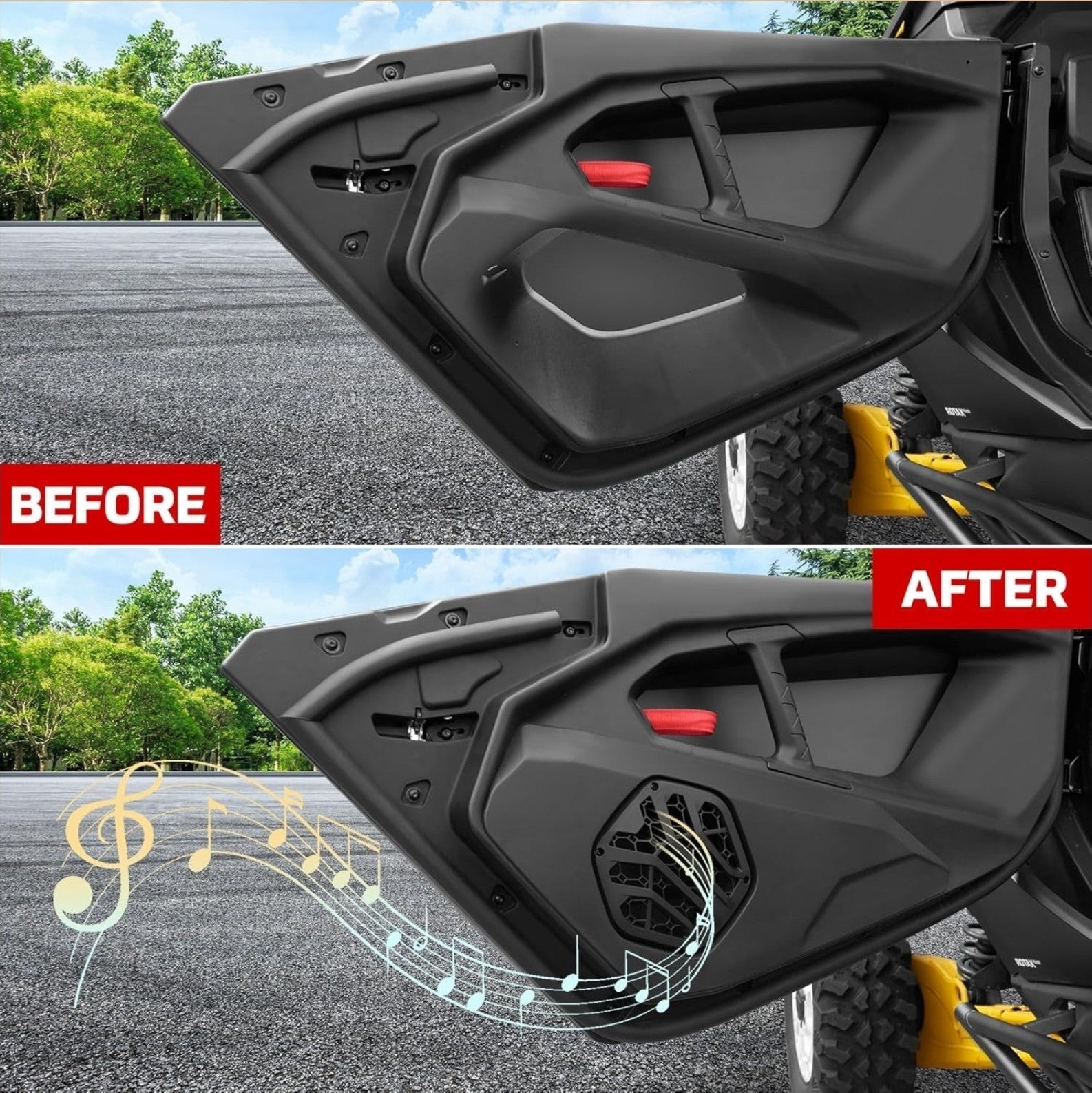 6.5" Lower Door Speaker Pods for 2024-2025 Can-Am Maverick R, Front Speaker