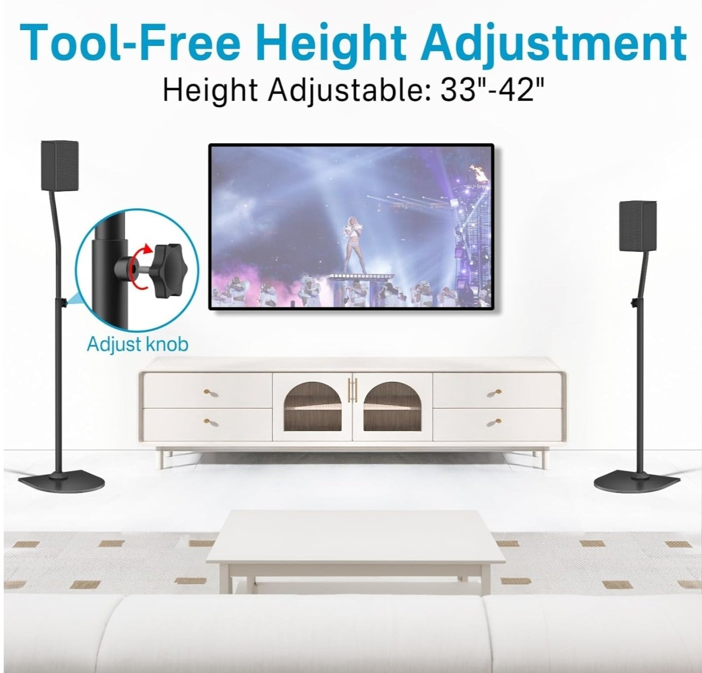 Speaker Stands Pair for Samsung HW-Q990C HW-Q990D Rear Speaker Stand with Wall M