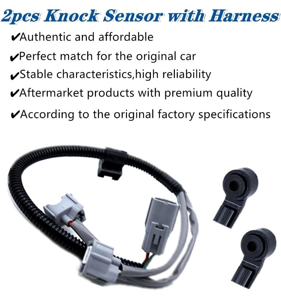 2 x KNOCK SENSOR with Harness For TOYOTA 3.3L CAMRY HIGHLANDER SIENNA ES330