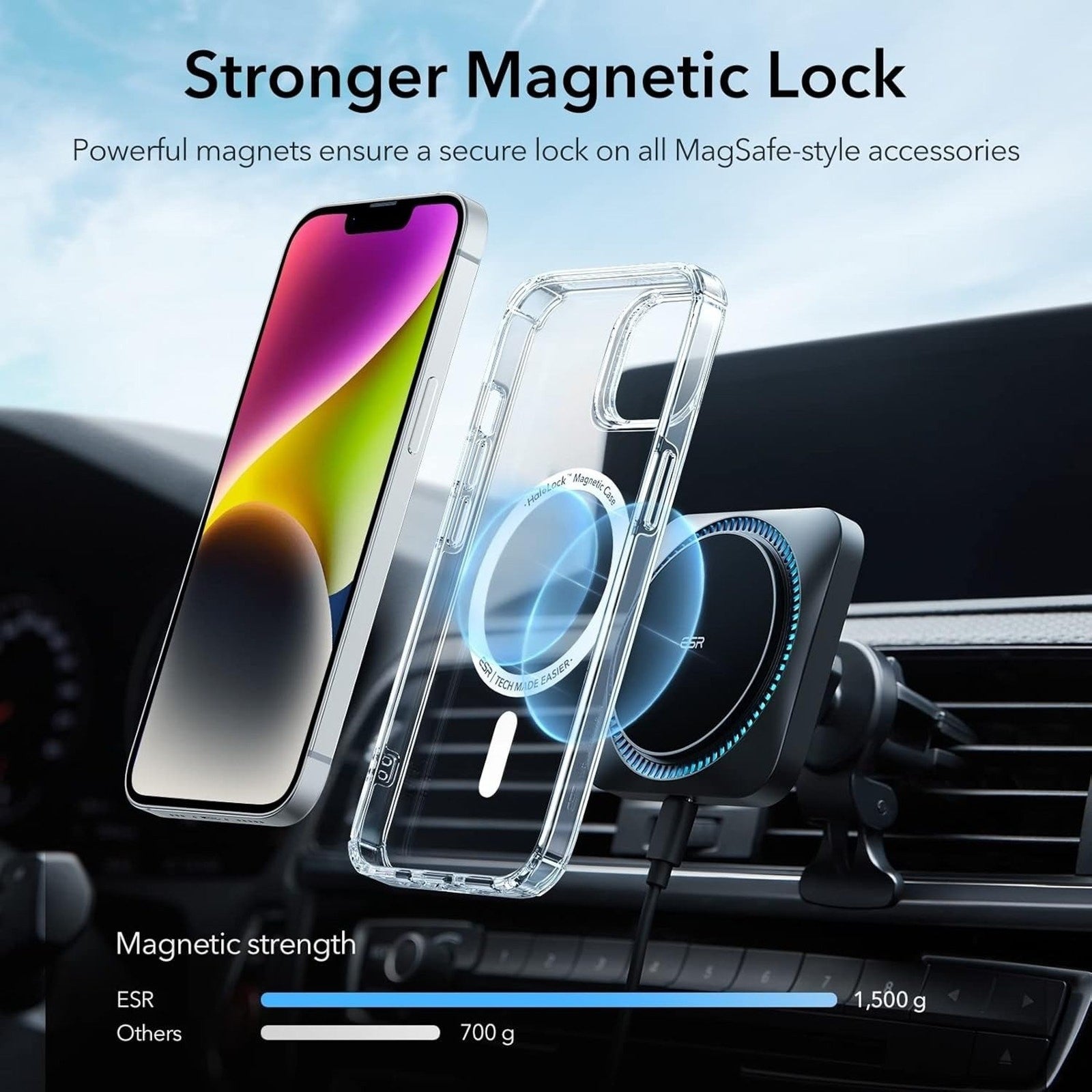 for iPhone 15 Pro Pure Crystal Case With Halo Lock clear durable phone case