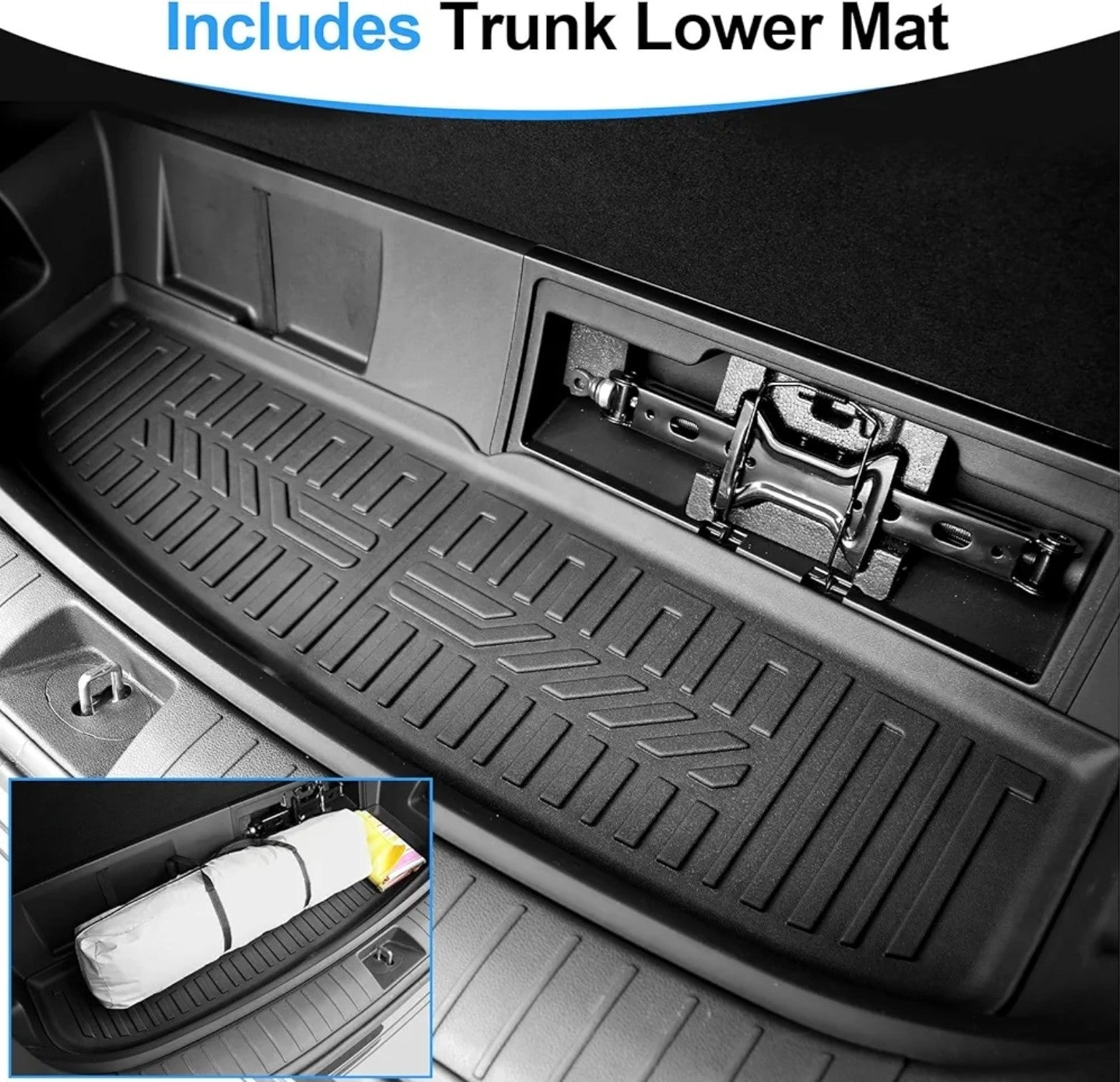 Fits 20-25 Hyundai Palisade TPE All Weather Trunk Mat & Backrest Mat Cargo Liner