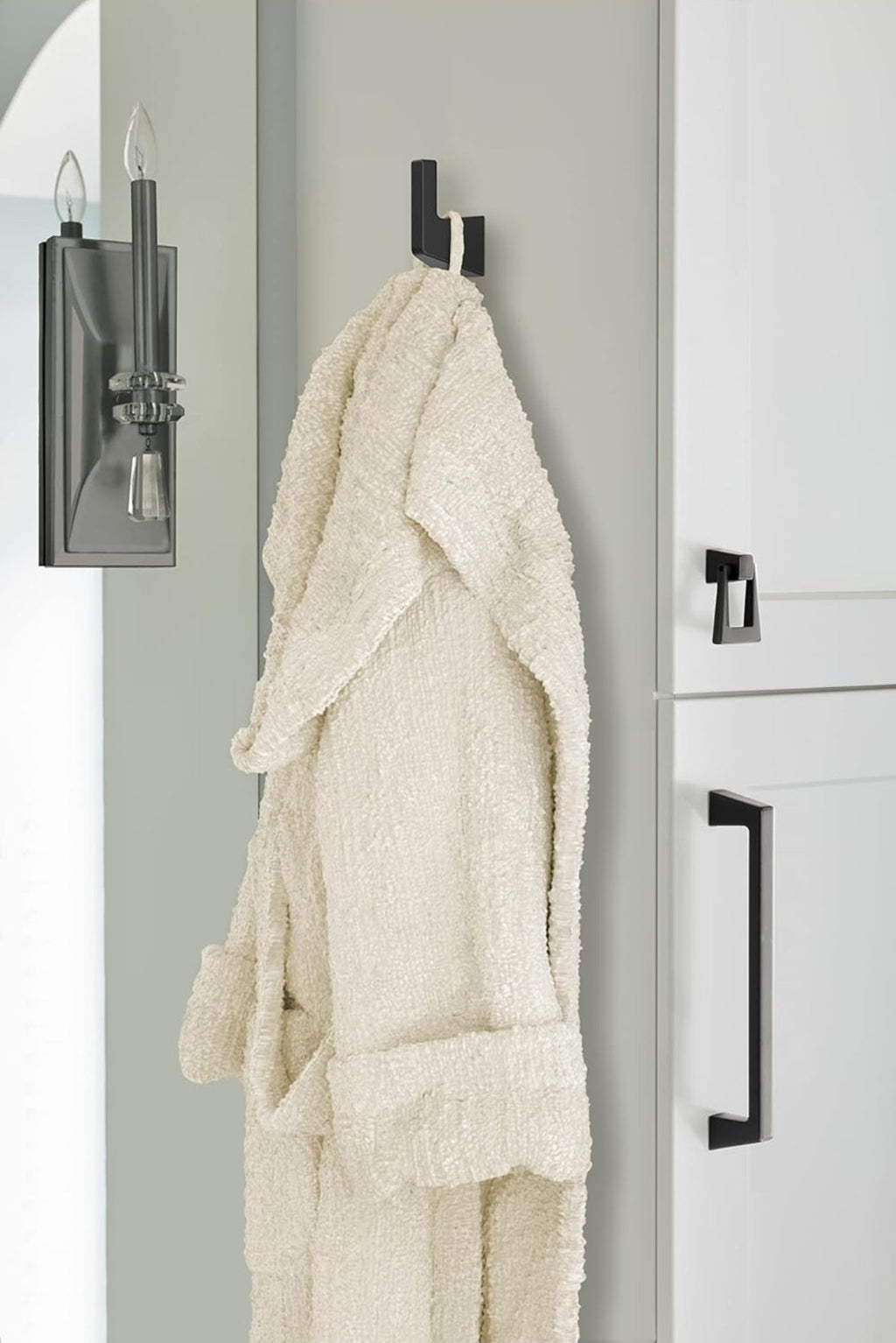 Matte Black Bathroom Towel Hook Stainless Steel, Square Towel Robe Coat Hook