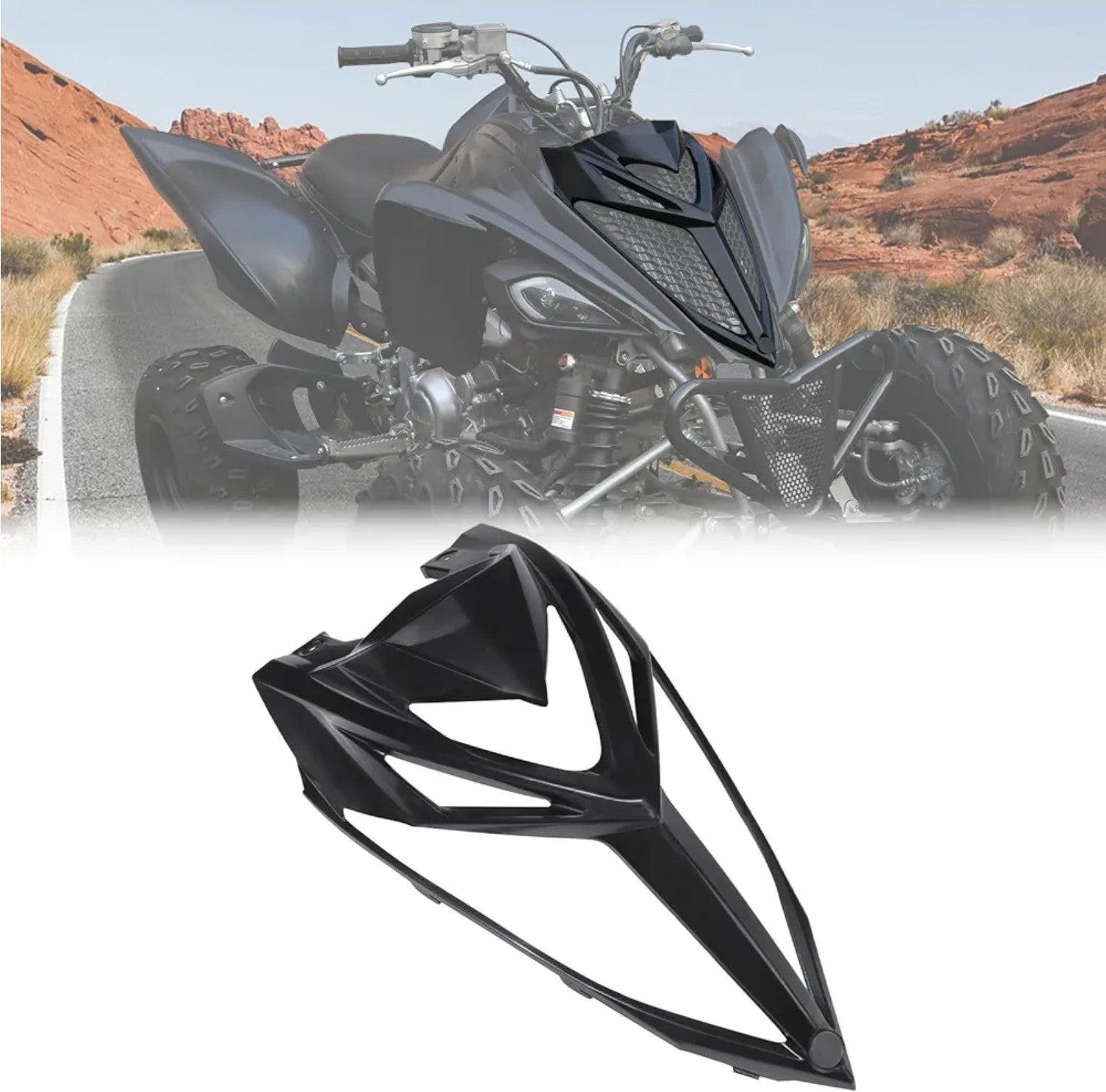 Front Fascia Radiator Cover Hood for Yamaha Raptor 700, Plastic Front Panel