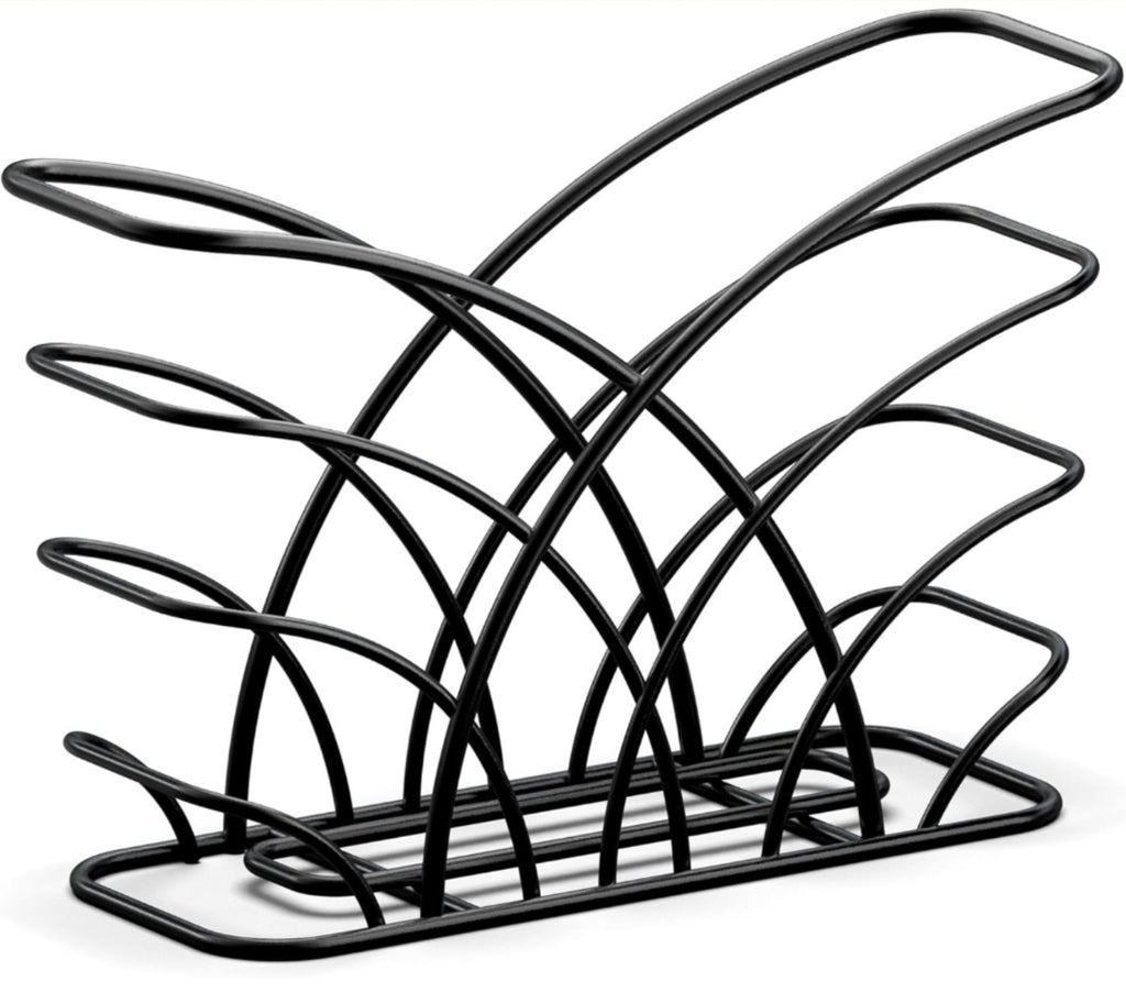 Napkin Holder for Table – Black Iron Upright Napkin Dispenser for Paper Napki...