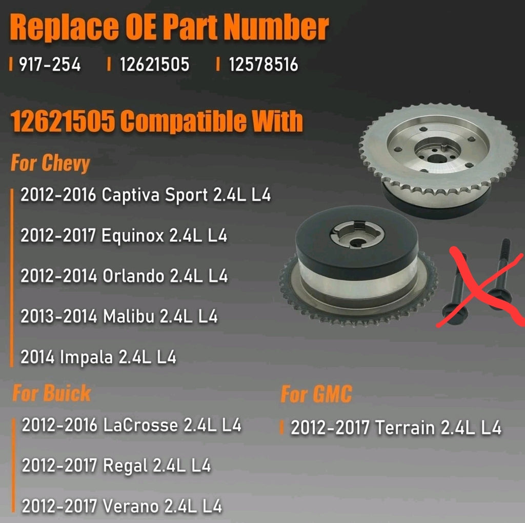 12621505 Sprocket Camshaft Phaser Gear For Buick Lacrosse GMC Terrain 2.4L
