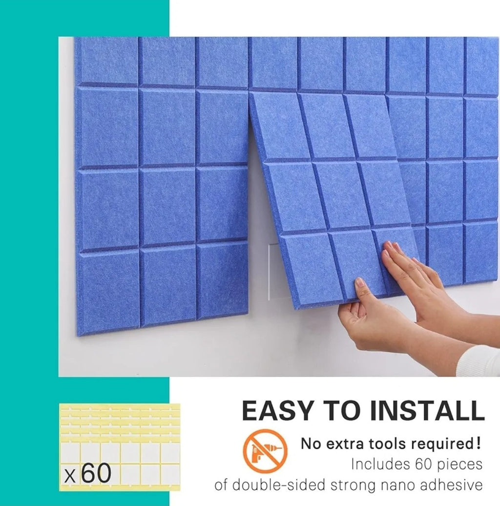 Large Cork Board for Wall 48"X36" 12 Pack Felt Tiles Bulletin Boards for Walls