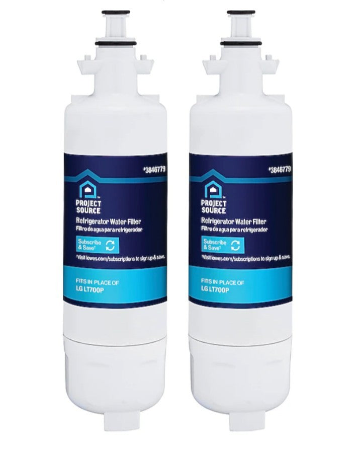 Project Source Refrigerator Water Filter L-3-2 Fits LG LT700P 2-Pack