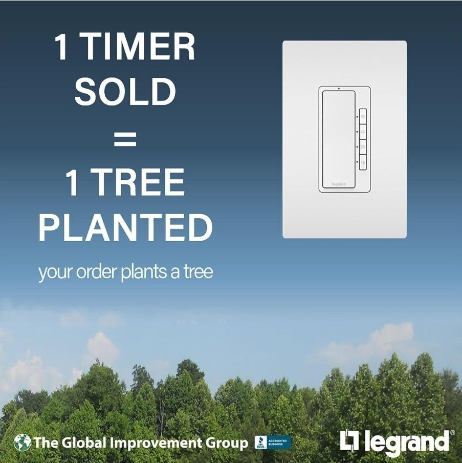 Legrand Radiant RT2BK Digital Countdown Timer with Locator Light and Time Indica