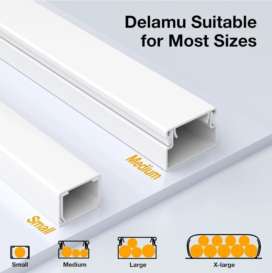 Delamu Cord Hider, 157in Wire Covers for Cords on Wall, Premium Cable Hider Cord