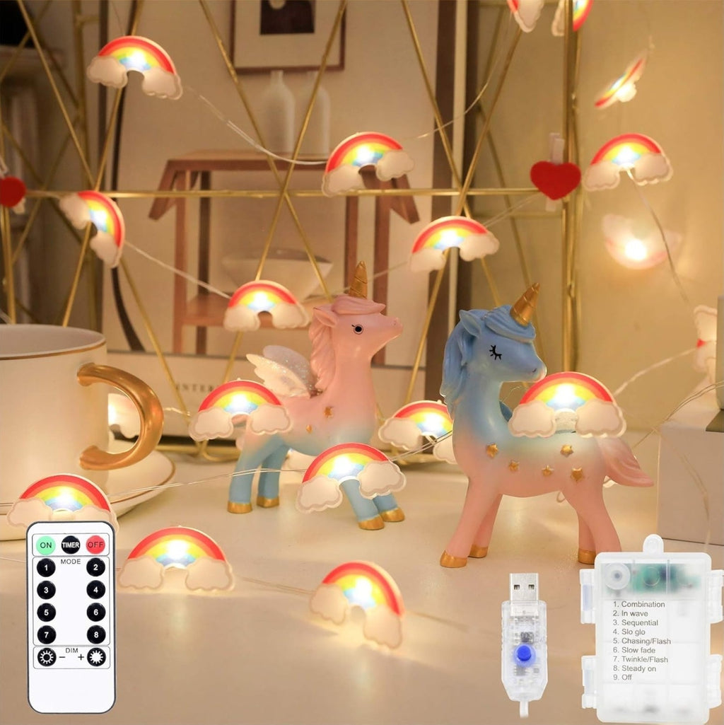 Rainbow String Lights 40 LED Decorative Light Indoor & Outdoor USB or Battery
