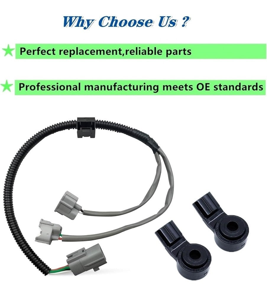 2 x KNOCK SENSOR with Harness For TOYOTA 3.3L CAMRY HIGHLANDER SIENNA ES330