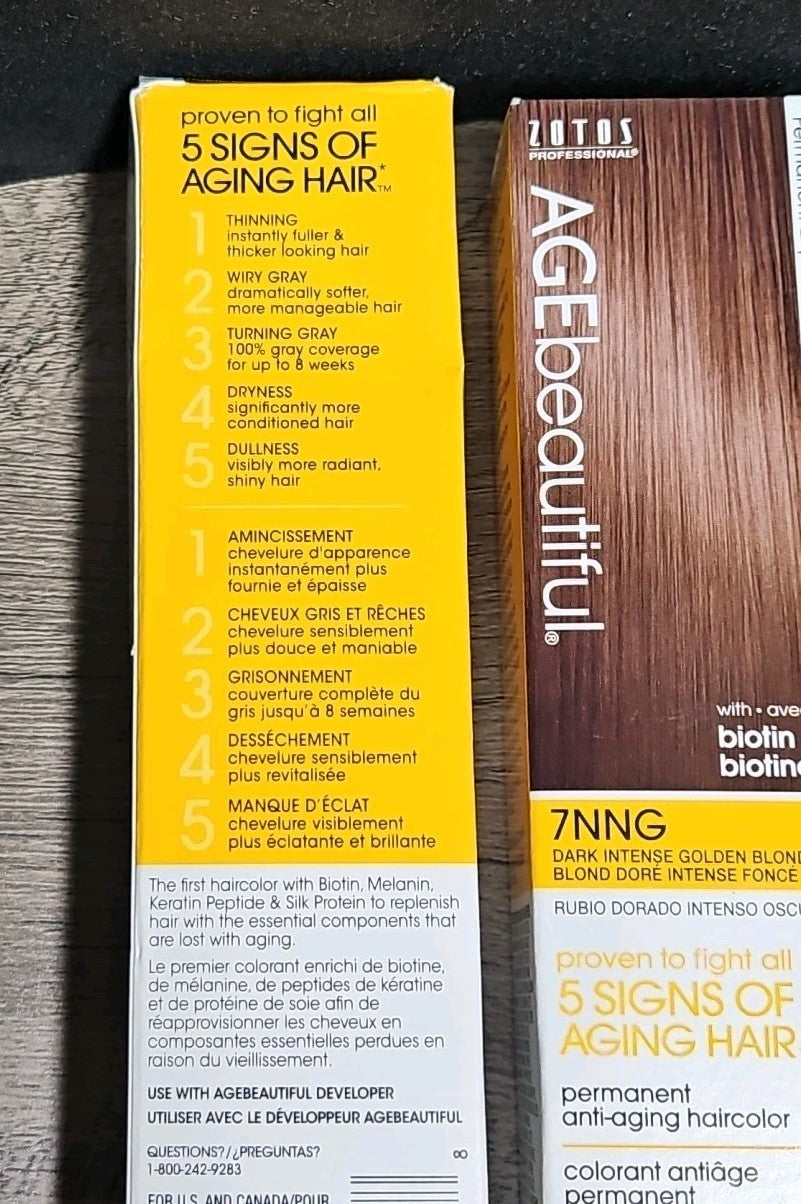 5 Pk Age Beautiful Permanent Anti-aging Haircolor Dark Intense Gldn Blonde 7NNG