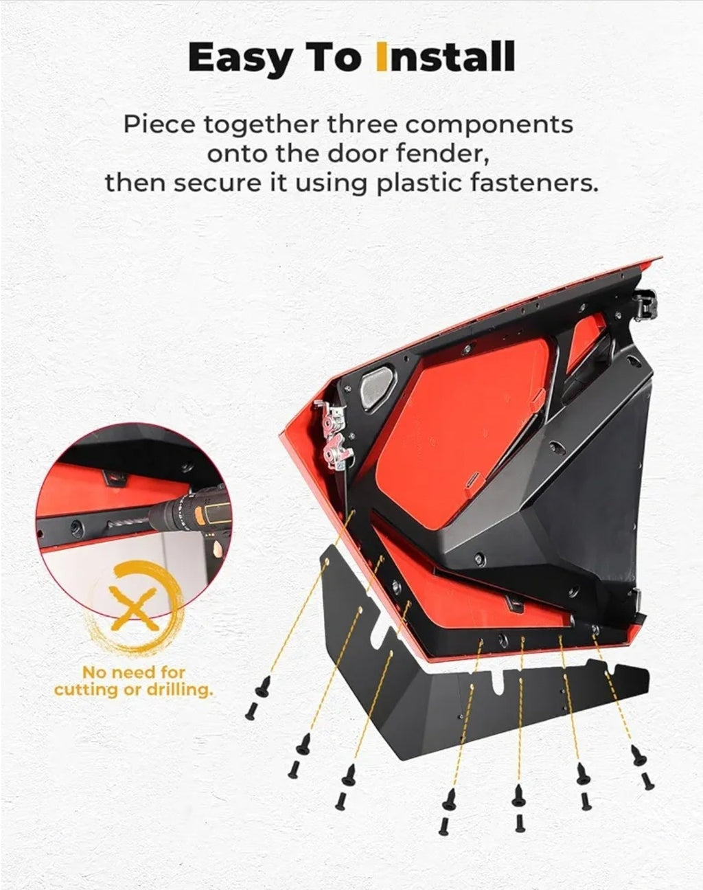 Lower Door Panels Insert Kit for Polaris RZR PRO XP/RZR PRO R/Turbo R 2020-20...