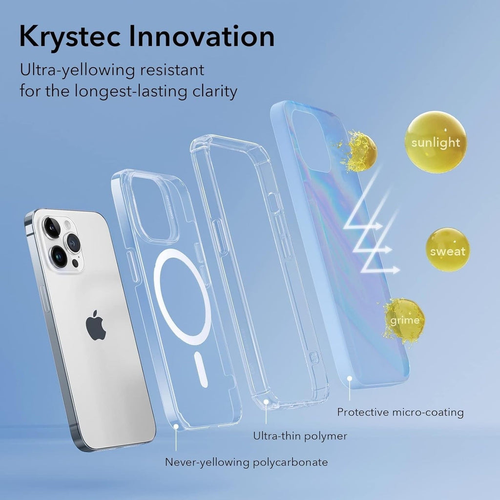 for iPhone 15 Pro Pure Crystal Case With Halo Lock clear durable phone case