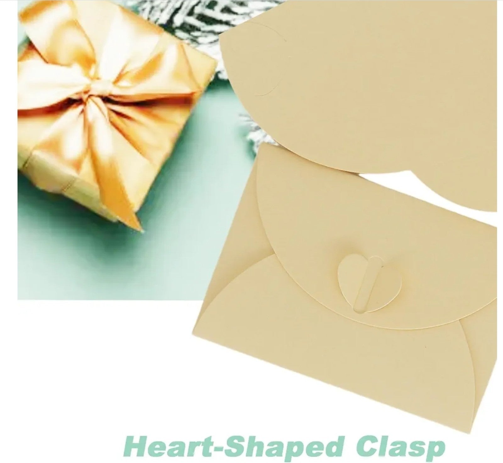 20Pcs Mini Envelopes Heart Clasp Tiny Item Cute Present Card Holder, Yellow