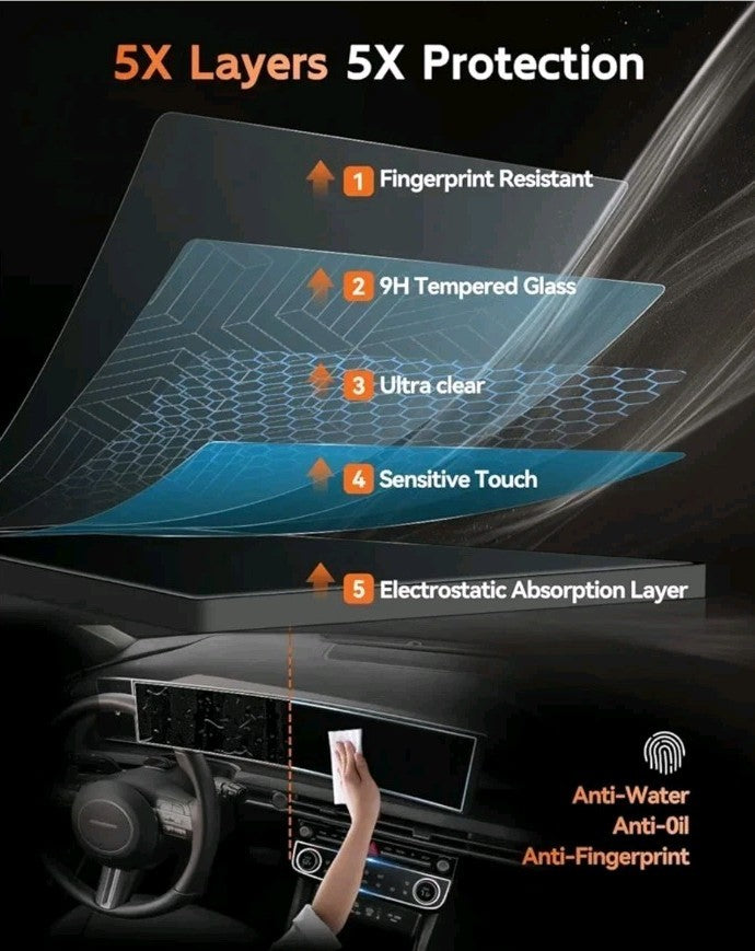 2025 2026 Hyundai Santa Cruz Screen Protector - 12.3 Inch All-in-One 9H HD Tempe