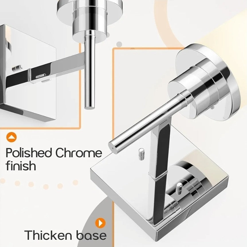 Vanity Light Wall Sconce Polished Chrome Light Fixtures with White Frosted Glass
