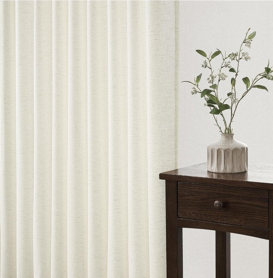 Pinch Pleated 92 Inch Curtains 2 Panels for Living Room Natural Curtains 92 2pk