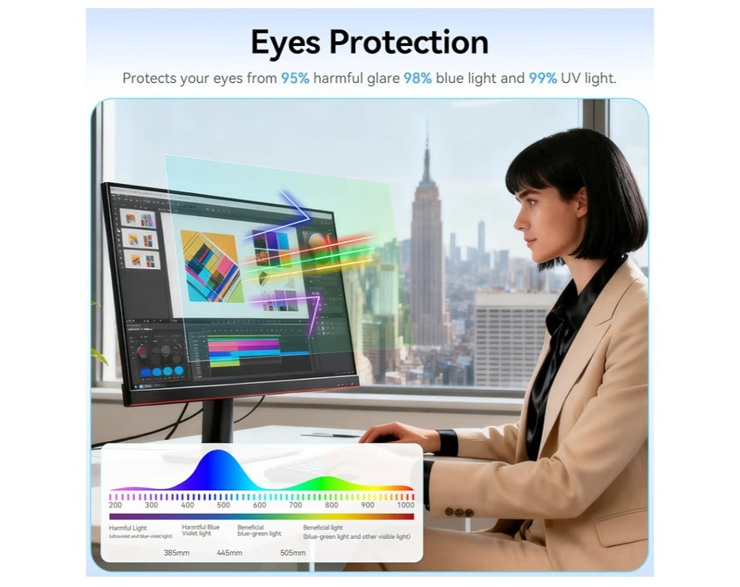 [2-Pack] 22" 16:10 Monitor Screen Protector Anti-Blue Light for Lenovo Asus HP..