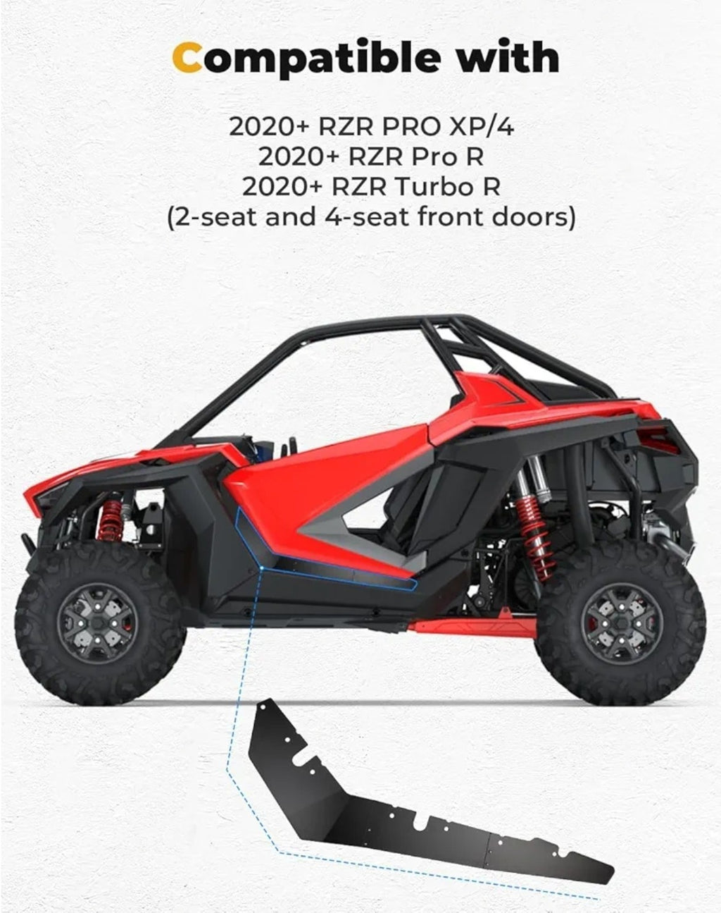 Lower Door Panels Insert Kit for Polaris RZR PRO XP/RZR PRO R/Turbo R 2020-20...