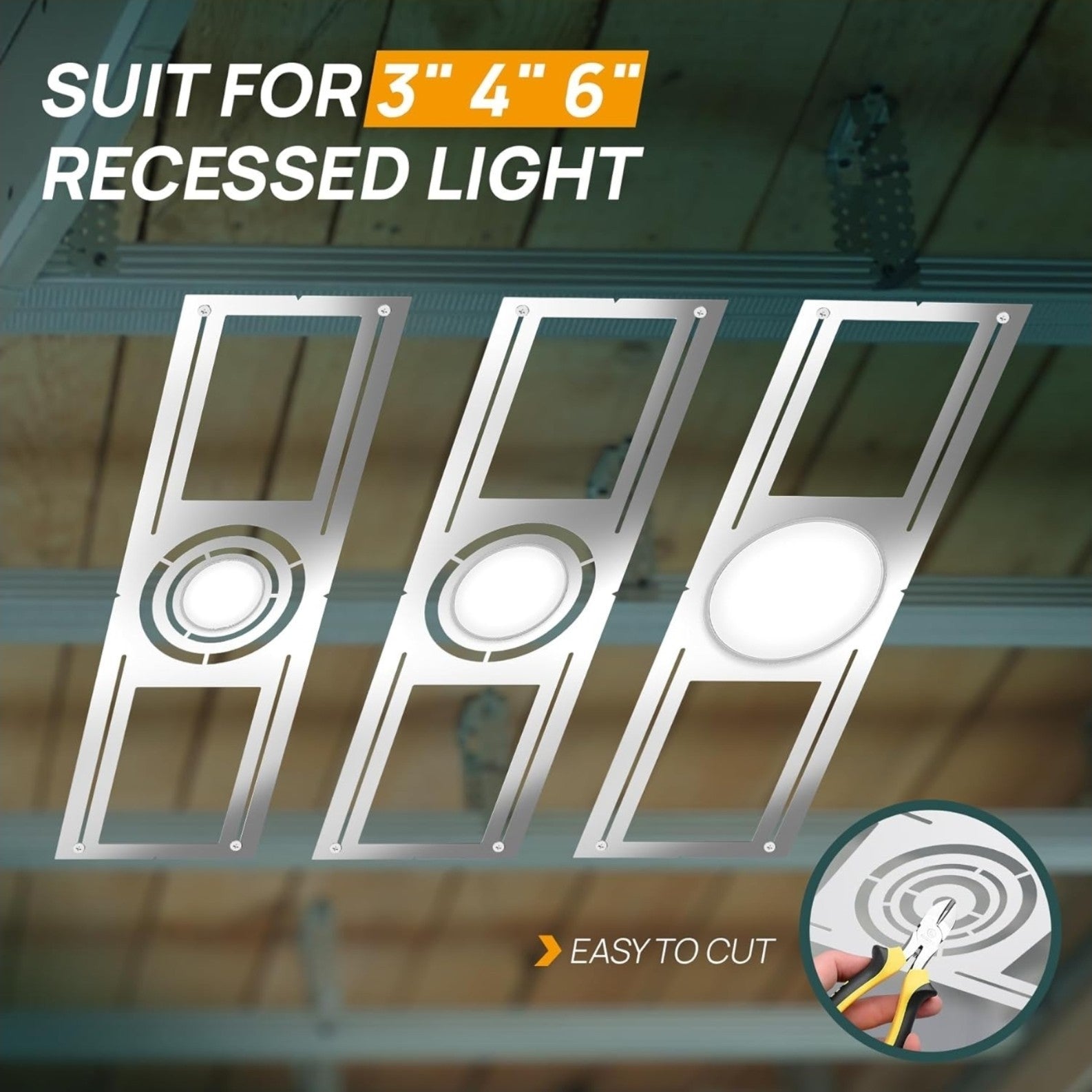 48 Pack Construction Mounting Plate for 3/4/6 inch LED Downlight,Slim Steel LED