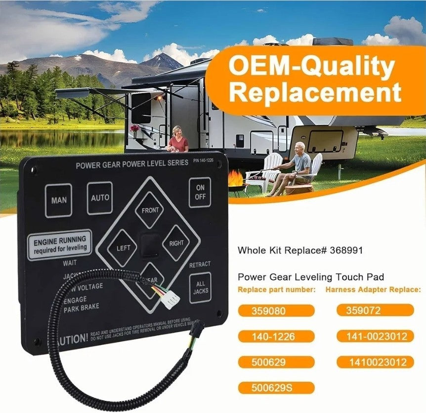 368991 RV Leveling Touch Control Panel with Harness Adapter Fit for Lippert Kwi