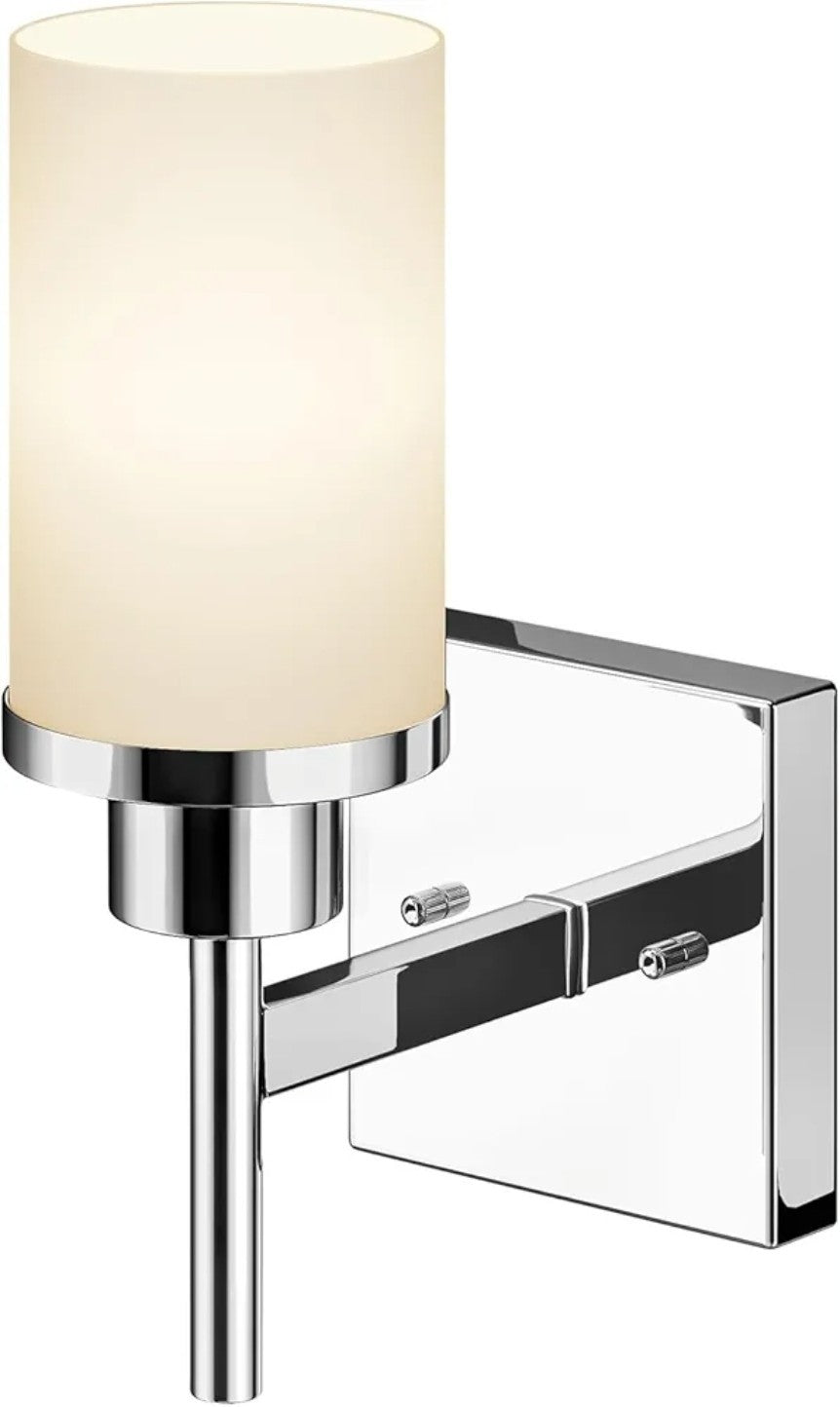 Vanity Light Wall Sconce Polished Chrome Light Fixtures with White Frosted Glass