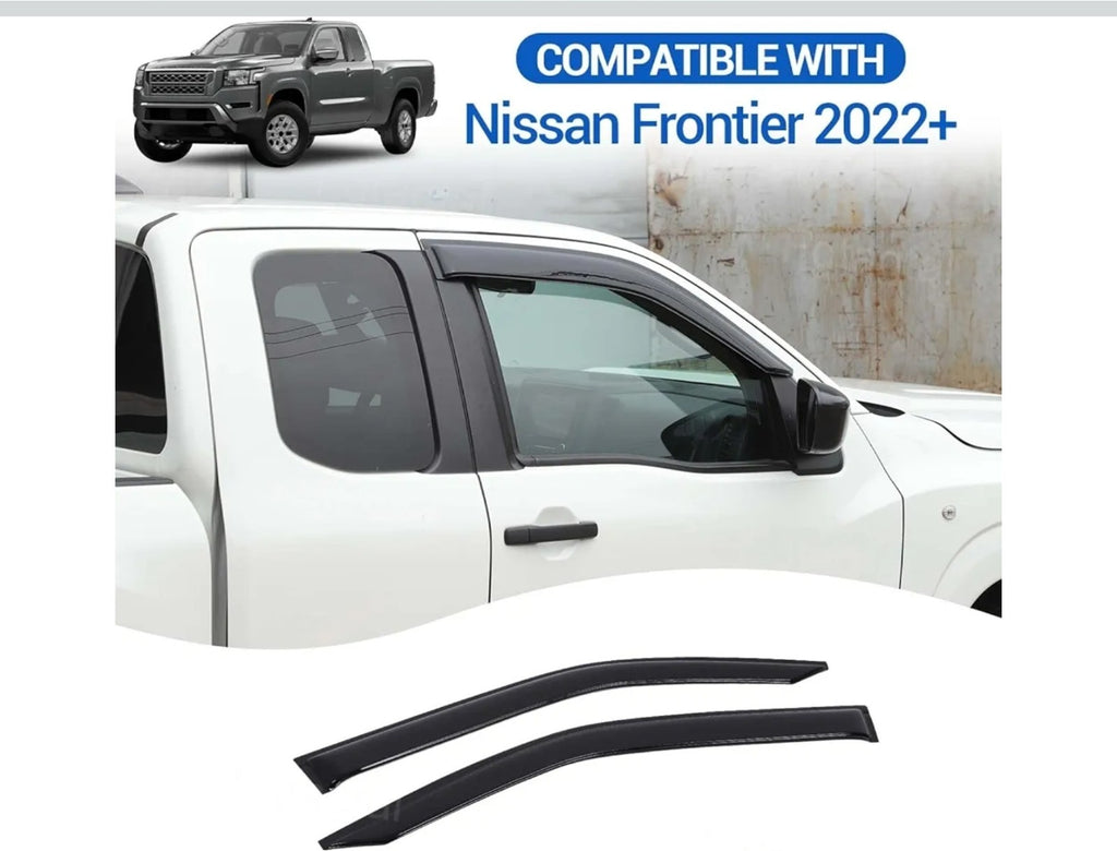 2pcs Side Window Rain Guards Sun Visor Deflectors Fits Nissan Frontier 2022+