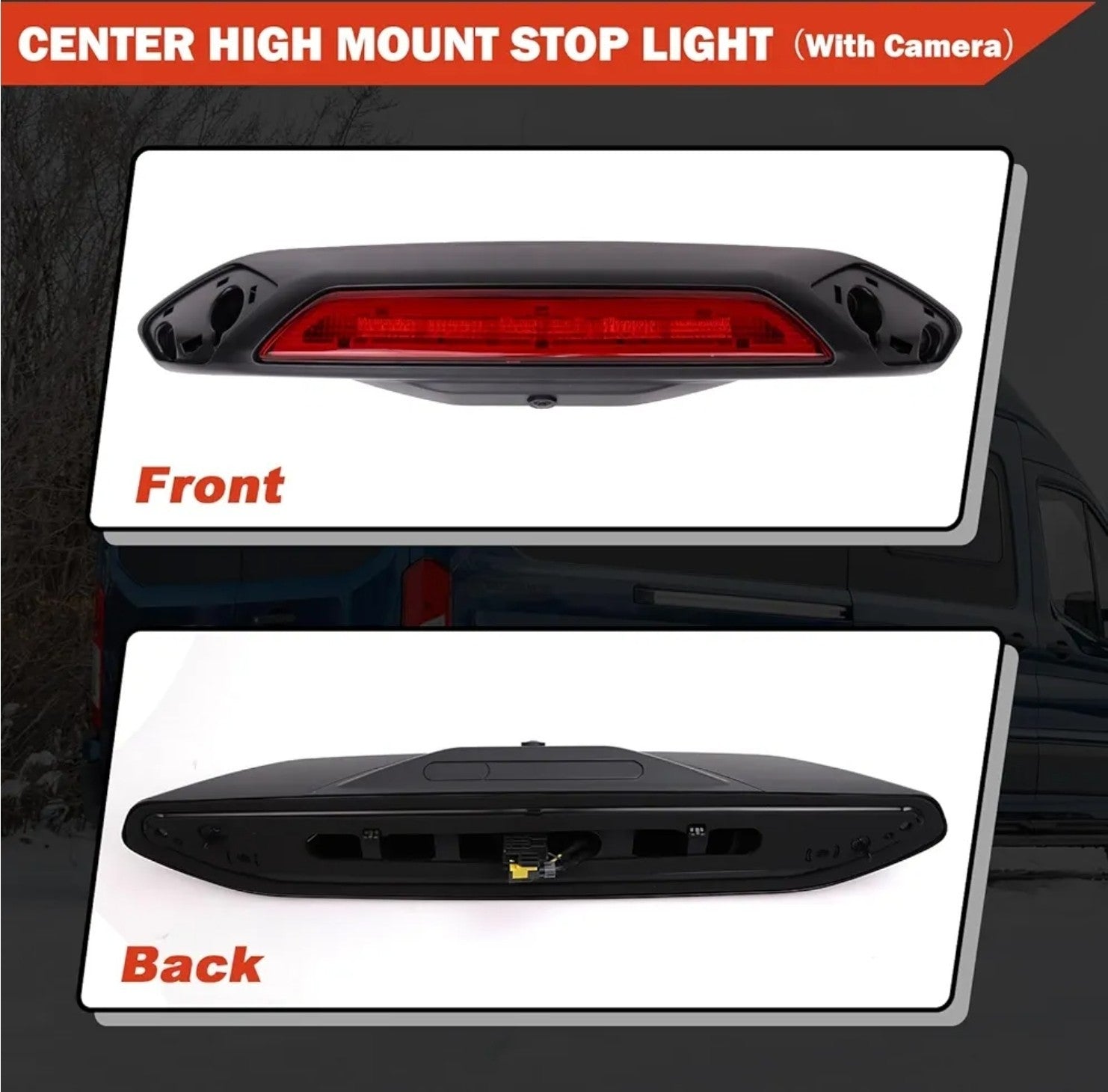 Third Brake Light With Camera Compatible with Ford Transit 150 250 350 2020-2025