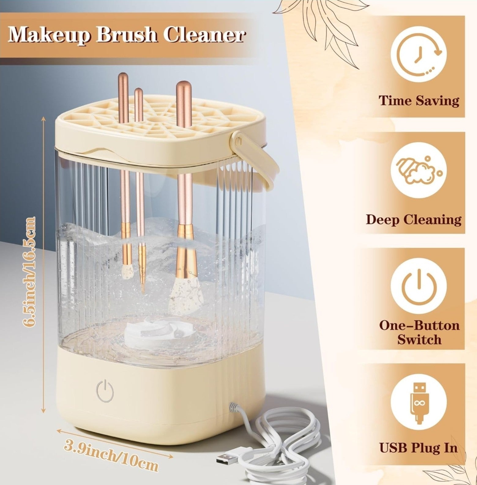 Electric Makeup Brush Cleaner & Dryer - Automatic Cleaning & Storage Device