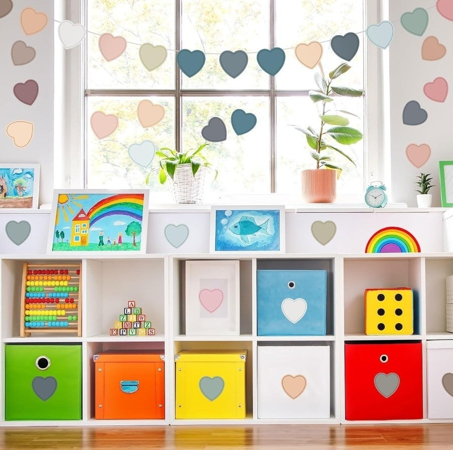 80 Pcs 4 Inch Large Heart Paper Cutouts Single Sided Heart Shape Paper Decor