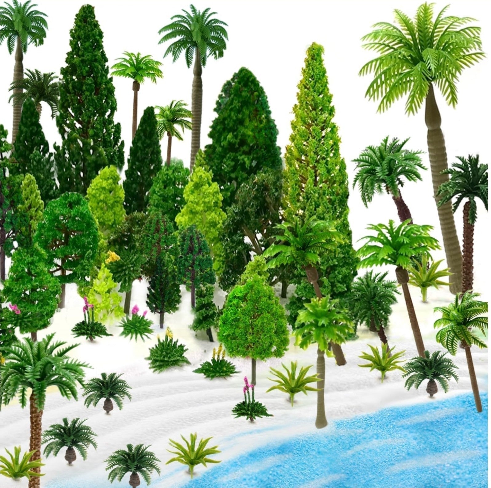 Model Trees, Miniature Palm Trees, 38Pcs, Architecture Tree, Rainforest with ...