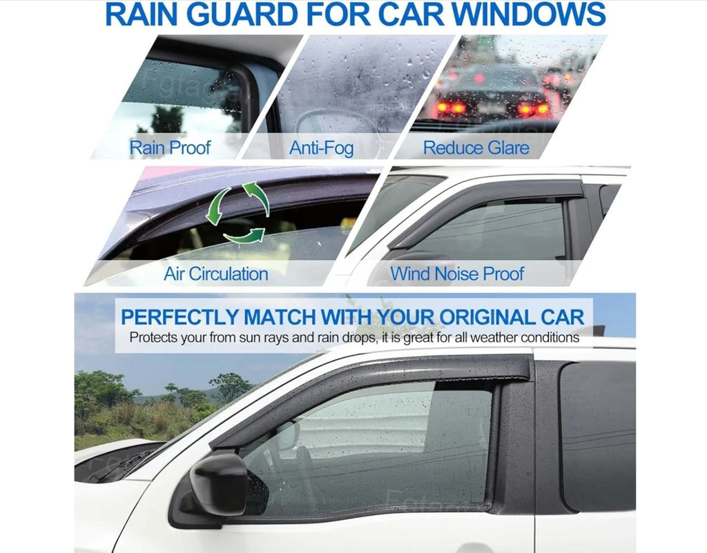 2pcs Side Window Rain Guards Sun Visor Deflectors Fits Nissan Frontier 2022+