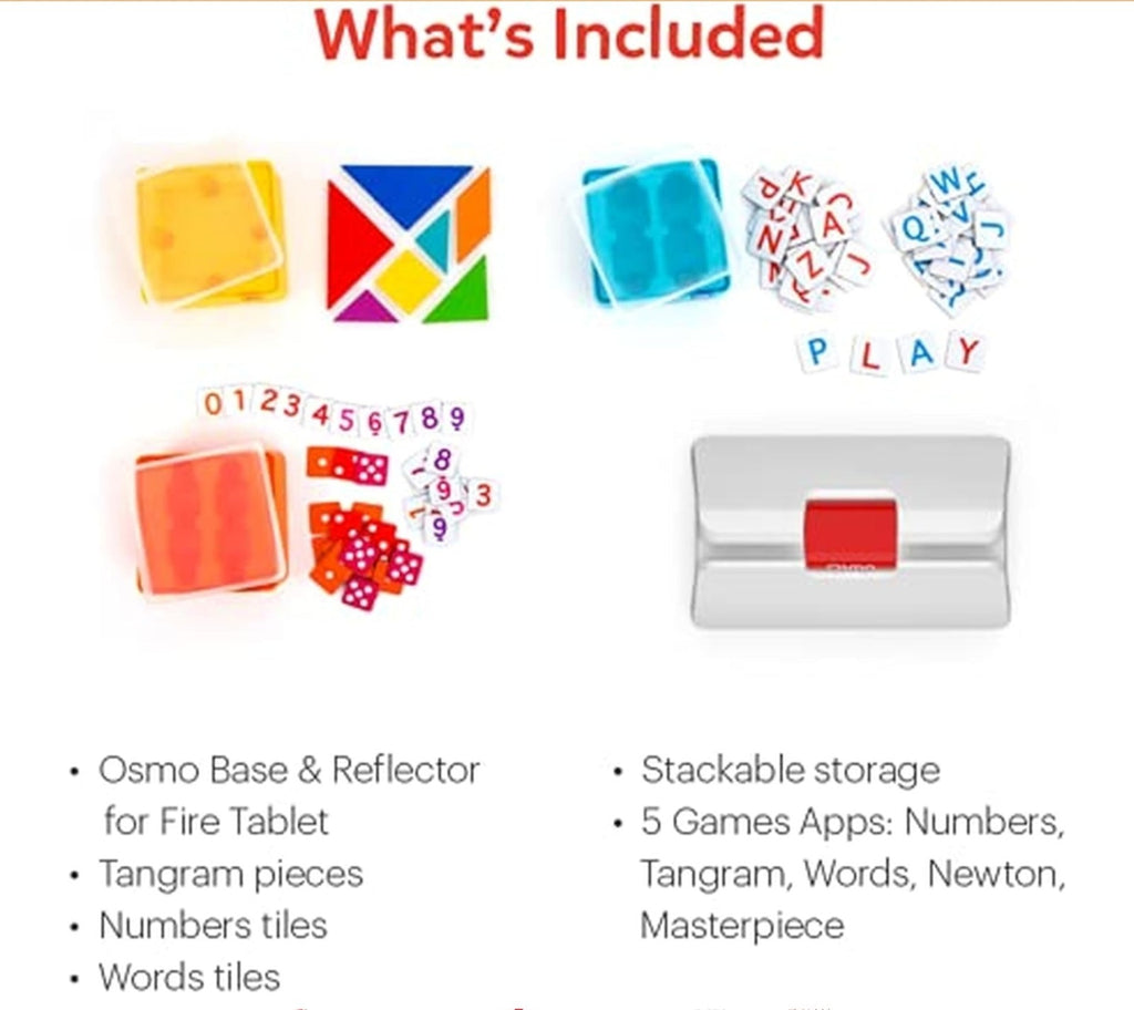 Osmo Little Genius Starter Kit Educational Games Ages 6-10+ Fire Tablet Learning