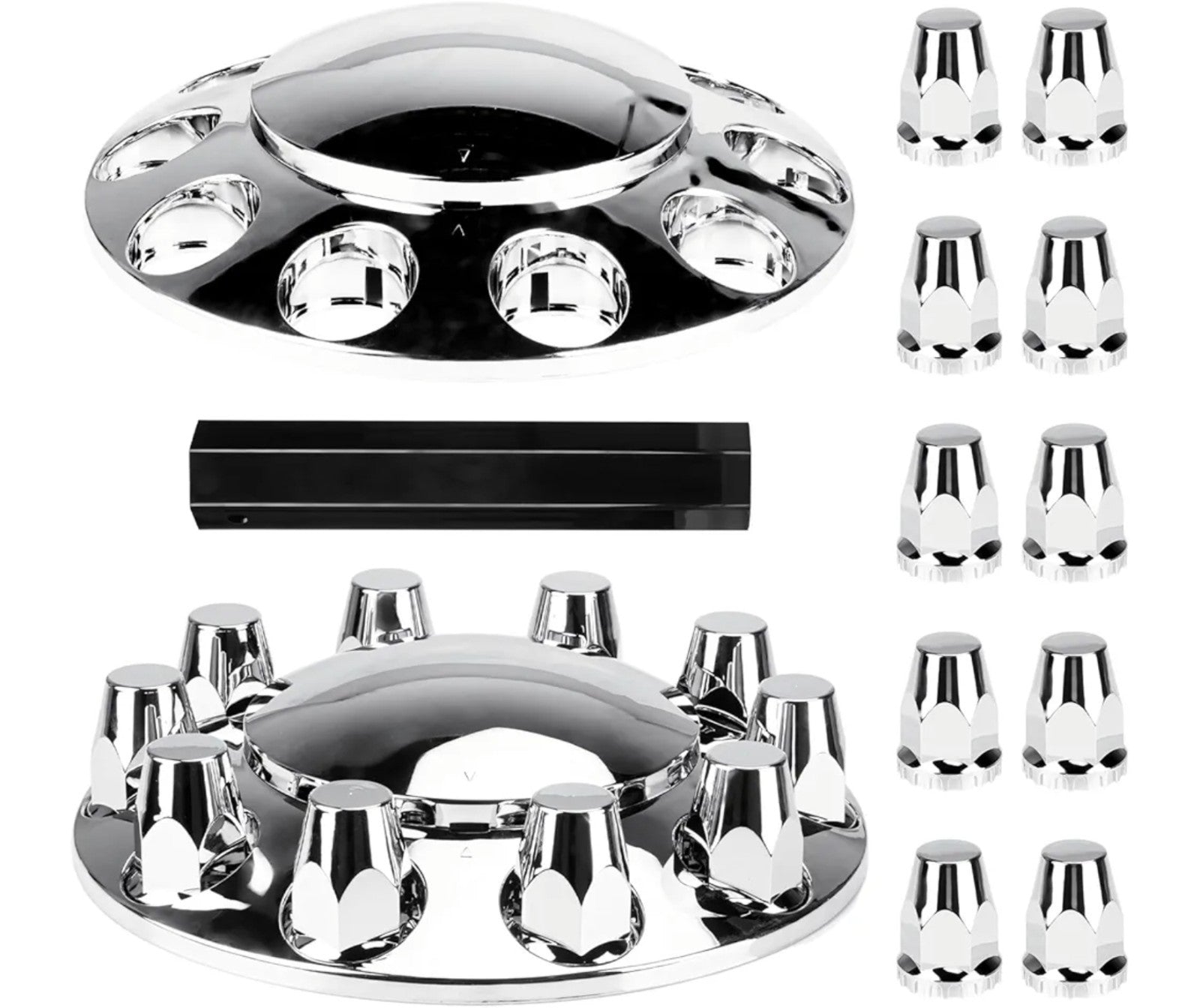 Front Axle Wheel Cover Standart Hubcap 33mm Screw-On ABS Chrome Plastic Durable